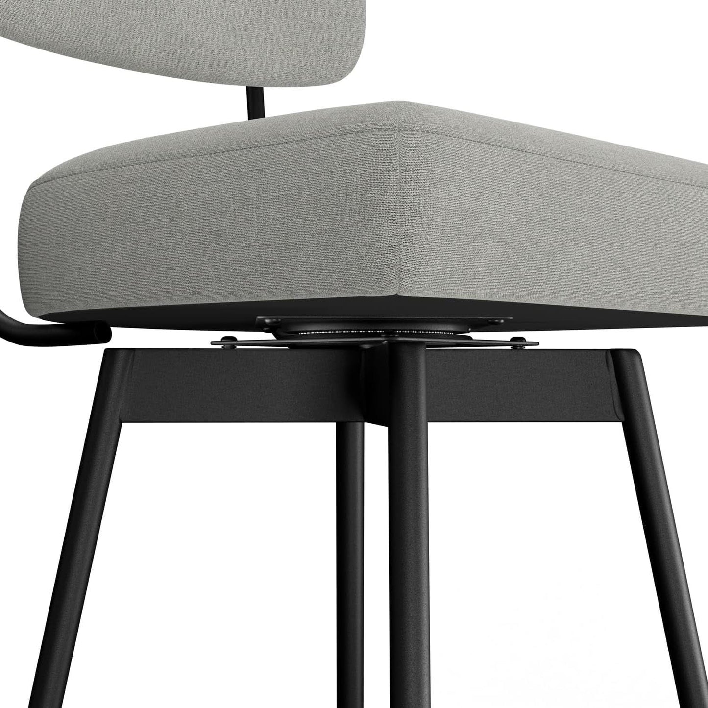 Giselle Swivel Bar Stools Set 2 29 Inch Upholstered Light Grey