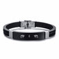 Stainless steel curved brand bracelet