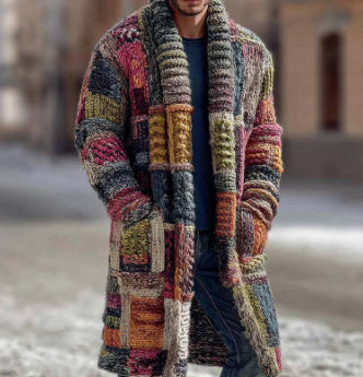 Mens Mid-Length Digital-Print Abstract Cape