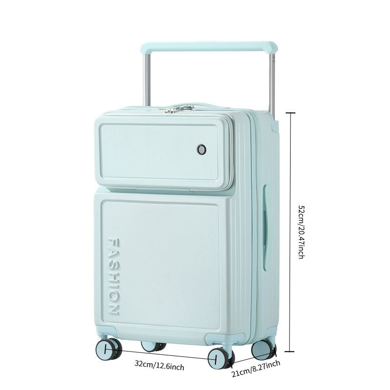 2026 New Large Capacity Front Opening Aluminum Frame Luggage With ABS PC Zipper Boarding Box 20-28 Inches