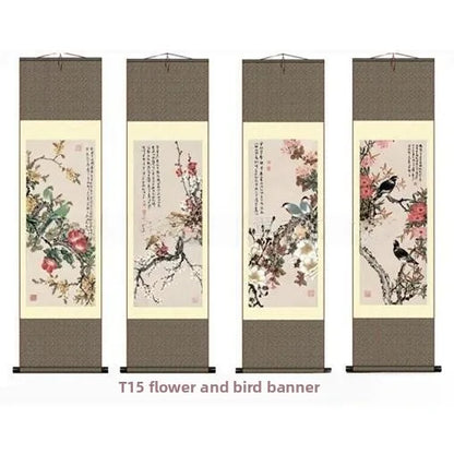 Exquisite Silk Landscape Scroll – Mountain & Water Wall Hanging “Huashan”