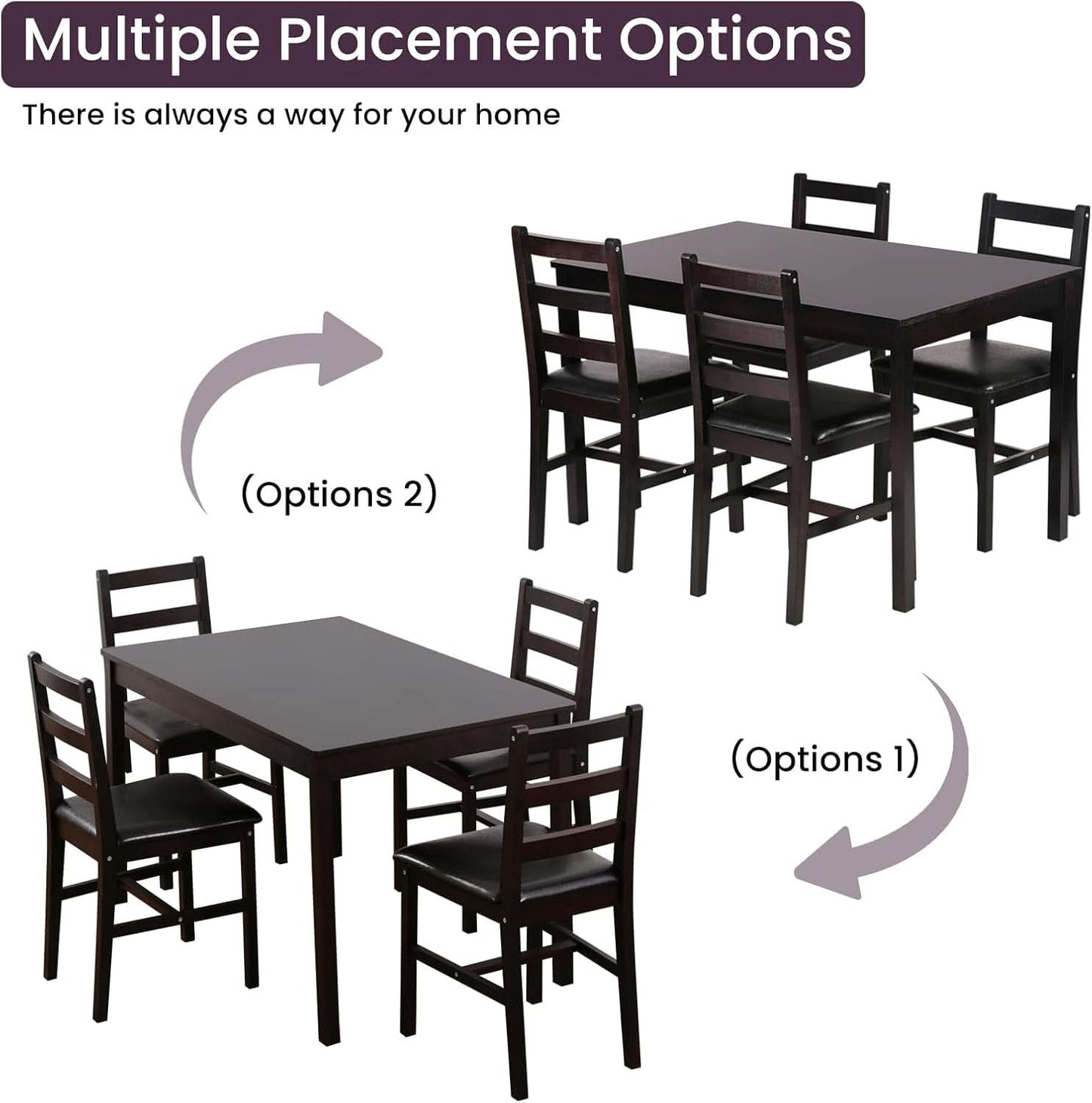 Brown Premium Five Piece Dining Table Set Apartment
