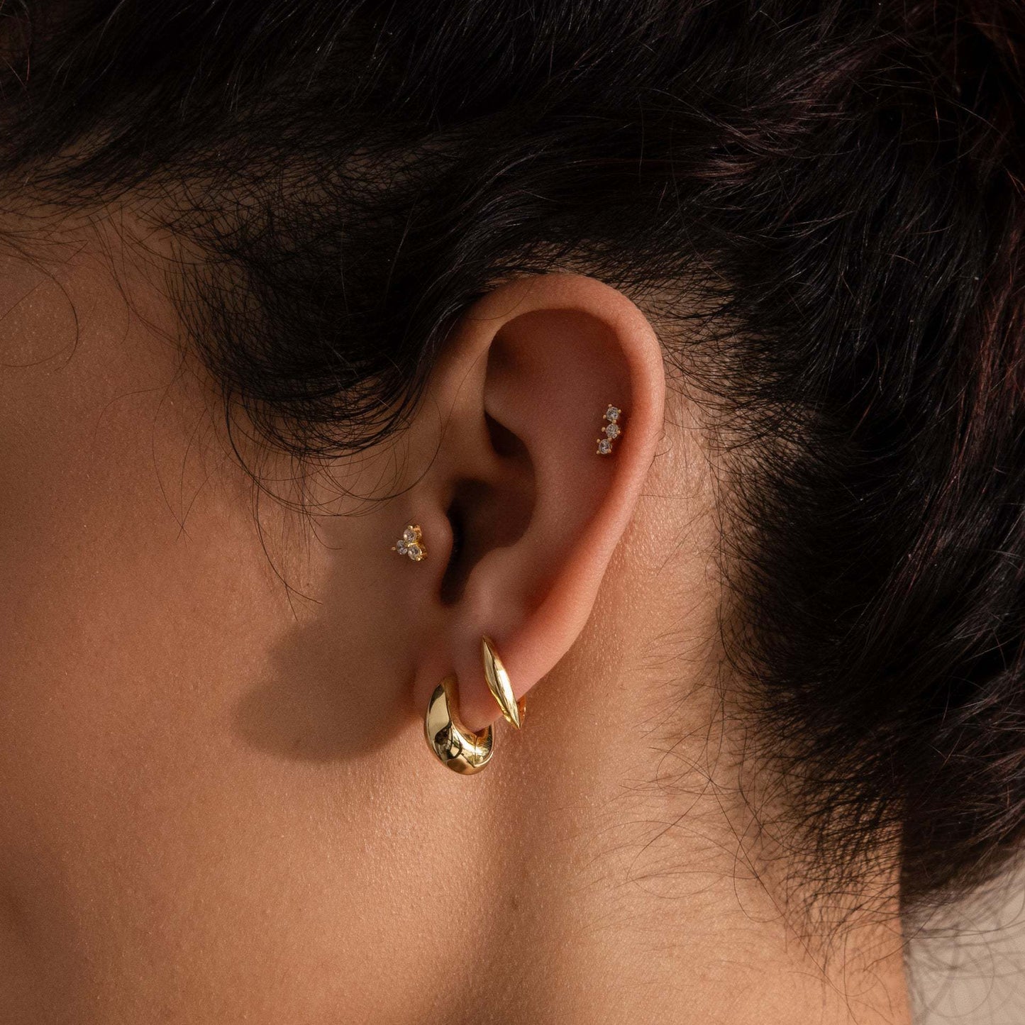 Gold-plated V Shaped Earrings