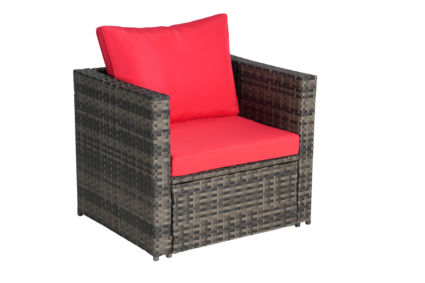 Outdoor Sofa Set PE Rattan Gray 2 Piece 360lb
