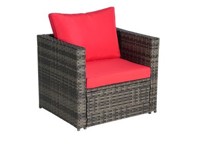 Outdoor Sofa Set PE Rattan Gray 2 Piece 360lb