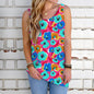 Women's Plant Flower Print Pullover Sleeveless T-shirt