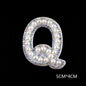 Pearl Rhinestone Cloth Sticker-Letter A-White-2 Pack