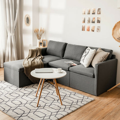 Convertible L-Shaped Sectional Sofa Couch with Reversible Chaise