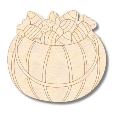 Unfinished Wood Etched Candy Bucket Shape | Paint By Line Crafts | up to 30" DIY