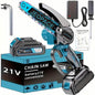 21V 4-6 Inch Cordless Chainsaw Kit with Built-in Lubrication, Battery and Charger