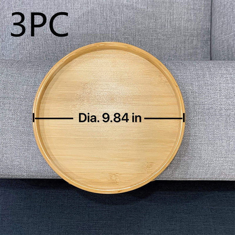 Round Bamboo Sofa Tray with Legs Foldable