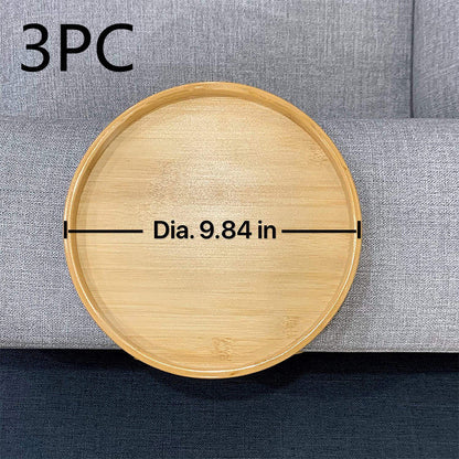 Round Bamboo Sofa Tray with Legs Foldable