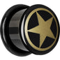 9/16 Anodized Titanium Gold Star Plug