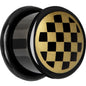 9/16 Anodized Titanium Gold Checker Board Plug