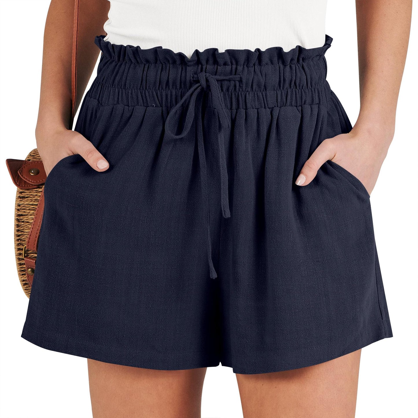Solid-color Loose-fitting Casual Fashionable Shorts