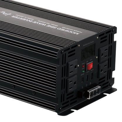 4000W Modified Sine Wave Power Inverter, 12V to 120V, LCD, USB, for RV Truck