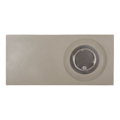Rectangle 14.75 in MGO Fire Pit 50,000 BTU Light Grey (Tank Cover Not Included)