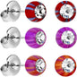 Acrylic Beach Ball Gem Stud Earrings Set