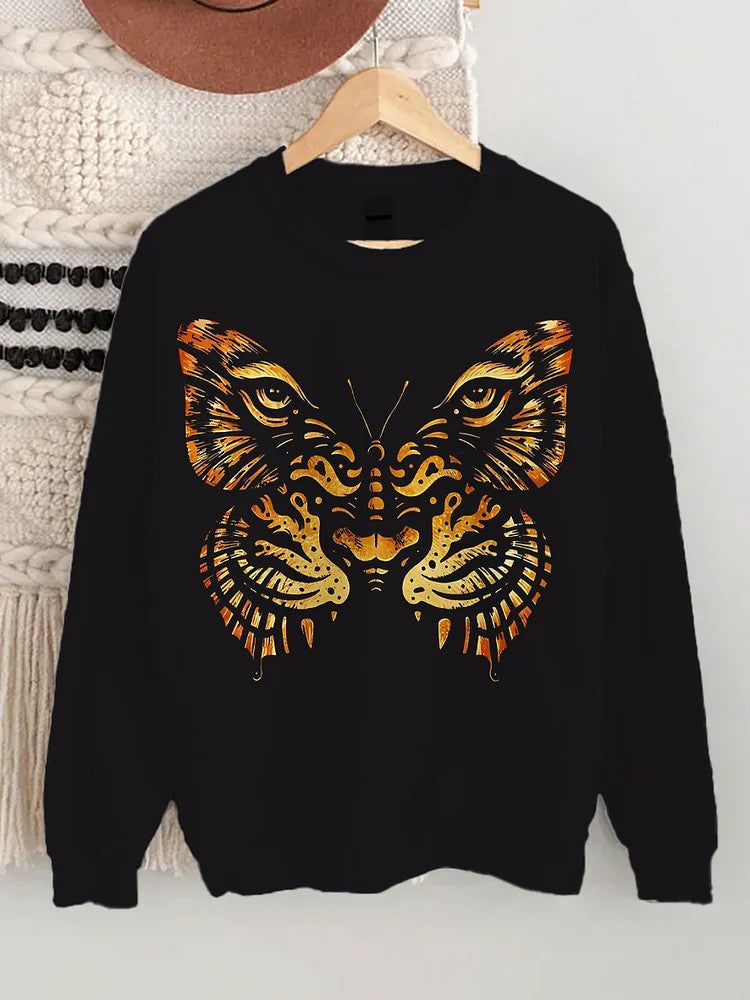 Fashionable Printed Sweatshirt With Long Sleeves