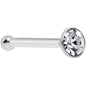 925 Silver 2mm Round Clear Nose Bone Created with Crystals