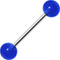 Bold Blue Barbell Tongue Ring