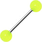 Neon Green Glow in the Dark Acrylic Ball Barbell Tongue Ring