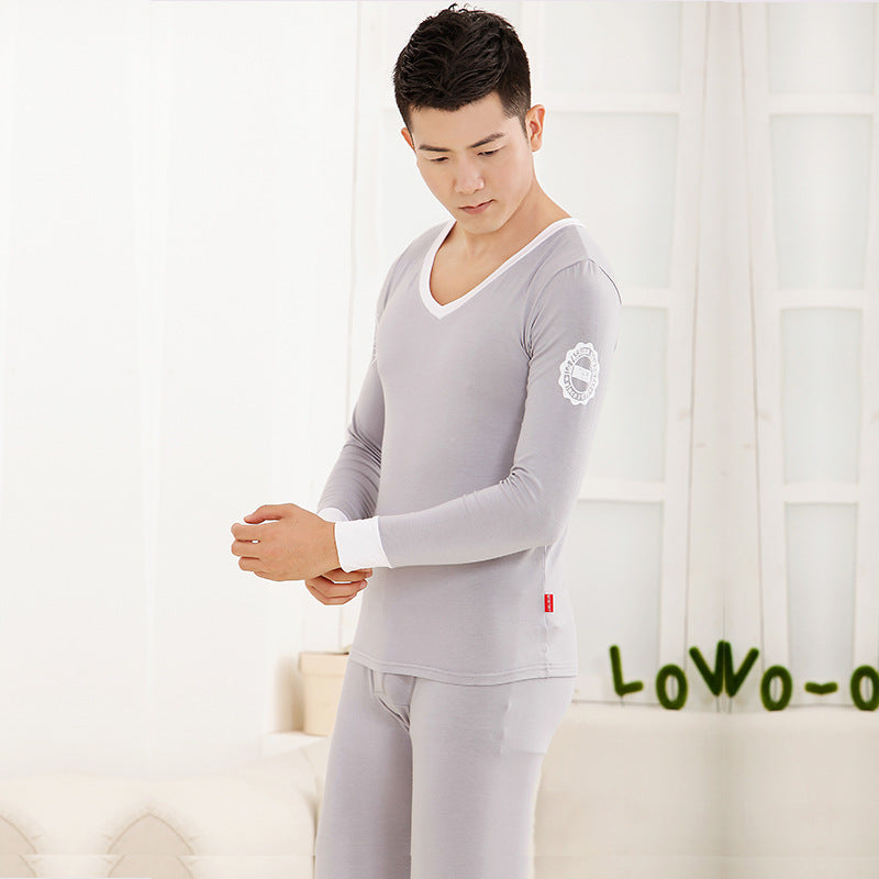 Men's tights Modal basic round neck thermal underwear set