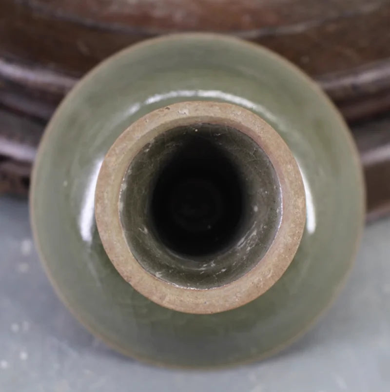 Celadon Phoenix High‑Footed Bowl – Antique‑Style Porcelain Ornament