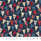 Multi Navy Bunting American Heartland Cotton 44"/45" Fabric Per Yard
