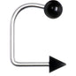 14G Black Acrylic Ball Cone Lippy Loop Labret