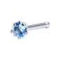 18G L. Blue Star Cubic Zirconia Nose Bone