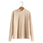 Loose Plus Size Women's Fleece Half Turtleneck Lace T-shirt
