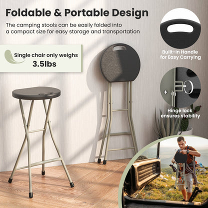 28 Inch Portable Folding Stools with 330lbs Limited Sturdy Frame