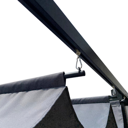 Pergola Replacement Canopy Gray Polyester UV Water-Resistant 10x10 Ft