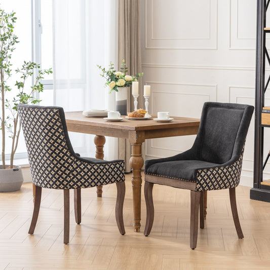 Ultra Side Dining Chair, Thickened fabric chairs with neutrally toned solid