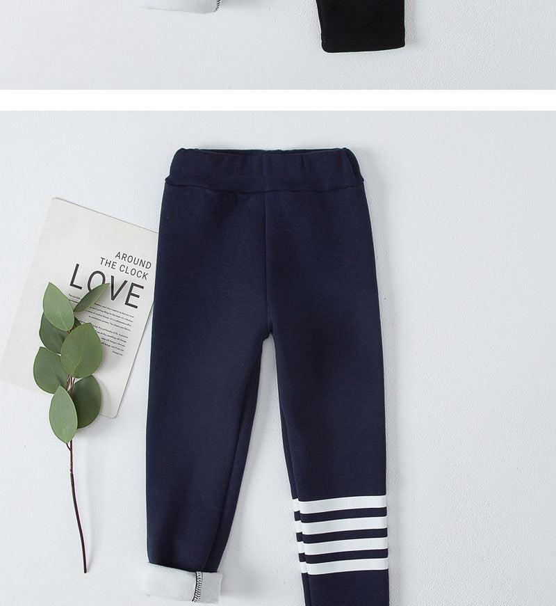 Winter Fleece-lined Thickened Leggings For Girls