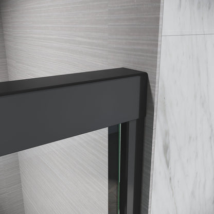 Sliding Shower Glass Door 56-60 in. W x 72 in. H, Adjustable Semi Frameless S