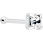 Sterling Silver 2mm Clear Nose Bone Created with Crystals