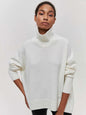Vibrant Pink Oversized Turtleneck Knit Sweater | Women's Fuchsia High-Neck Party Pullover