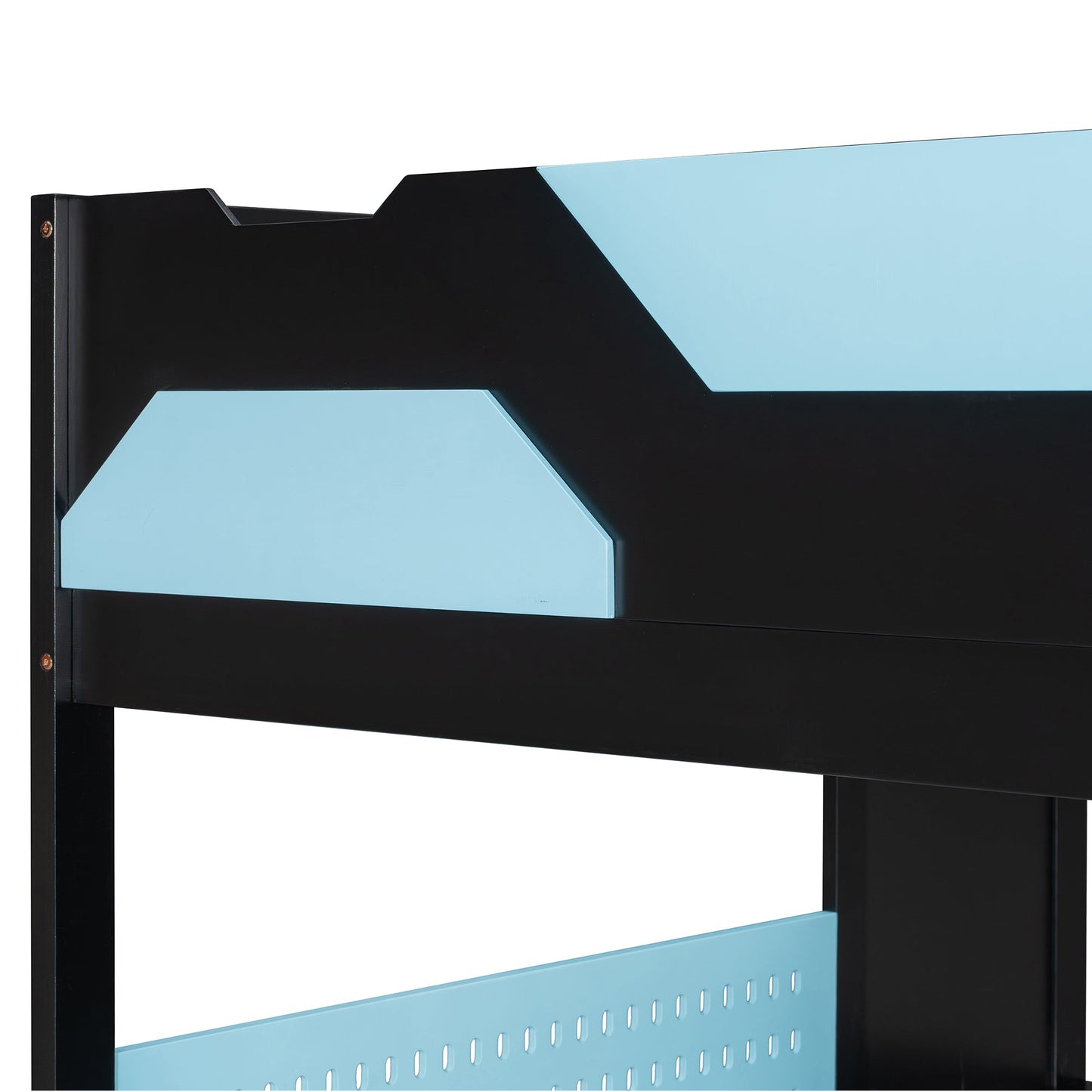 Full Size Wood Loft Bed with Desk, Multi-storage Shelves, USB and RGB Light
