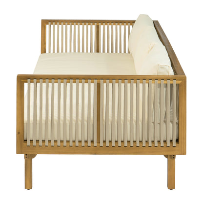 Outdoor Patio Sofa Acacia Wood Rope 67.5