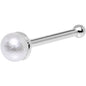 Sterling Silver White Pearl Nose Bone