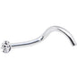 Sterling Silver 1.2mm Clear Nose Ring Created with Crystals