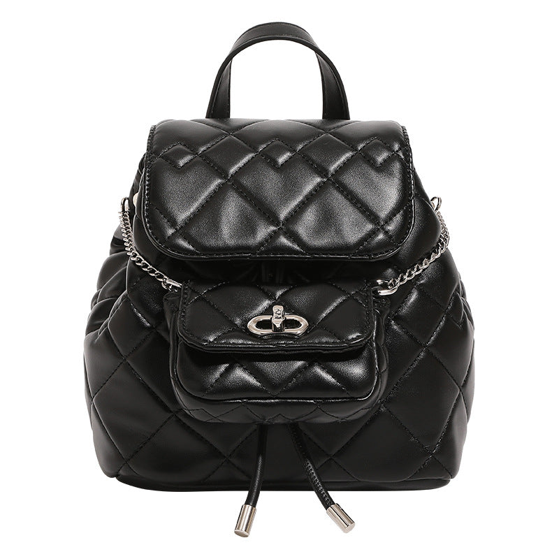 Womens Niche-Design Soft Chain Multi-Use Backpack