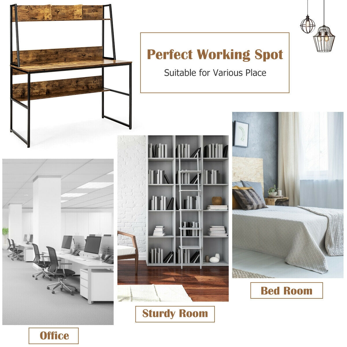 47-Inch Computer Desk Writing Study Table Workstation