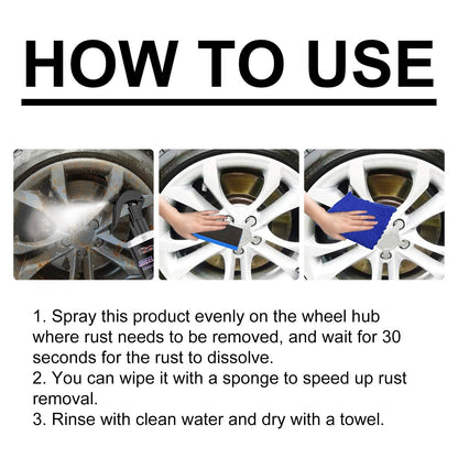 Wheel Rust Removal Spray, Automobile Tire Wheel Rust Cleaning Rust Removal Renovation Decontamination Brightener