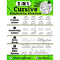 Cursive Handwriting Workbook: 5-in-1 Cursive Handwriting Practice Books Beginning to Master For Kids: Tracing Letters, Connecting Cursive Letters, W - Paperback