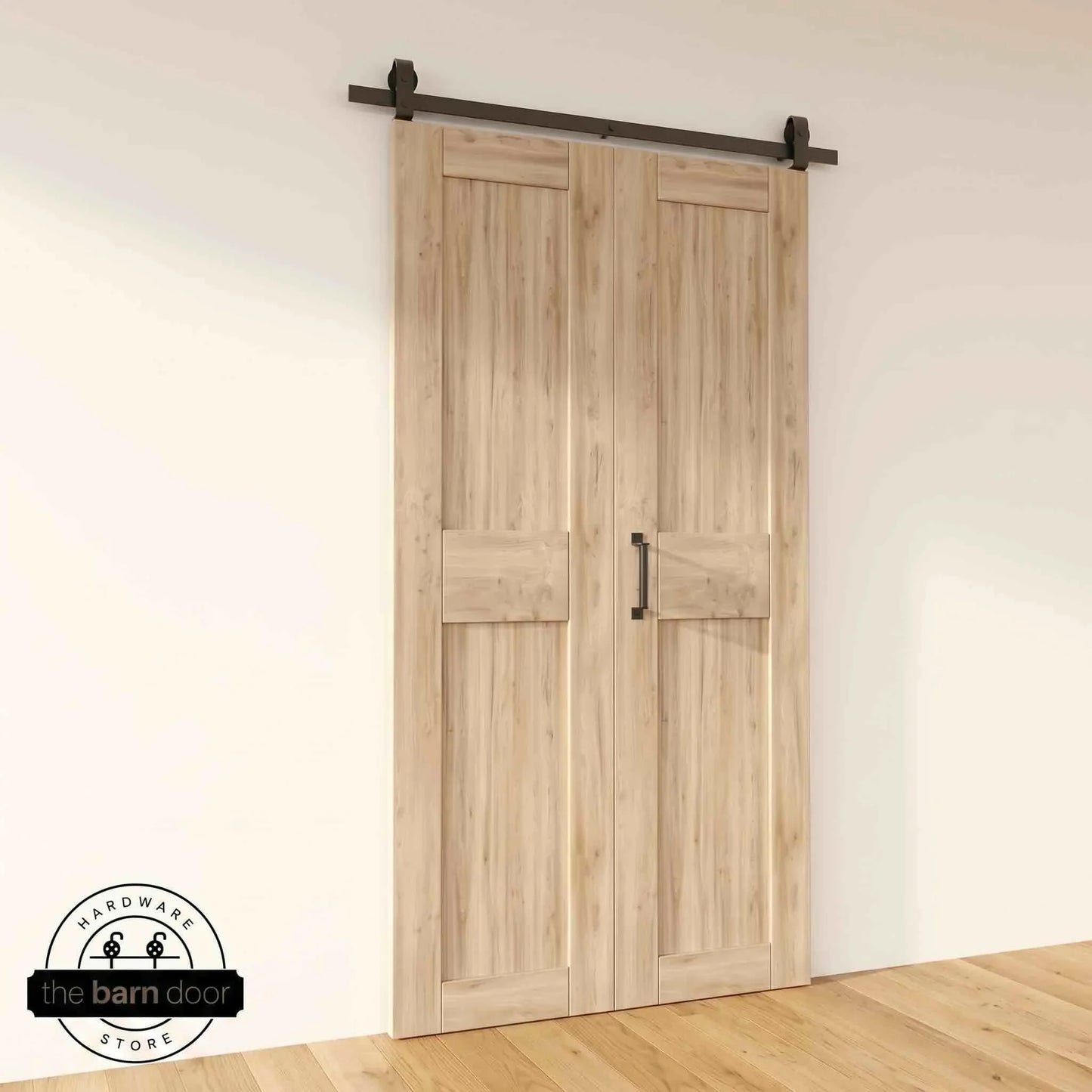 2-Door Bifold Barn Door Kit | Black Hardware