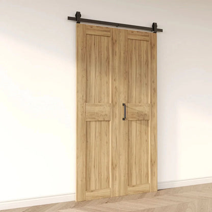 2-Door Bifold Barn Door Kit | Black Hardware
