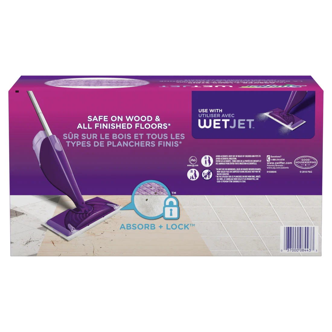 Swiffer Wet Jet Mop Cleaning Pads Refill Floor Cleaner For Mopping Wood Laminate Tile - 24ct